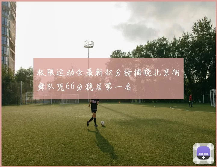 极限运动会最新积分榜揭晓北京街舞队凭66分稳居第一名